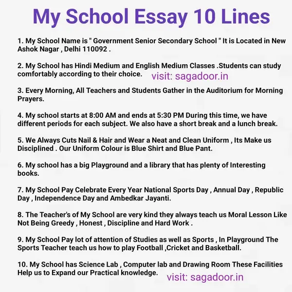 My school essay for class 6