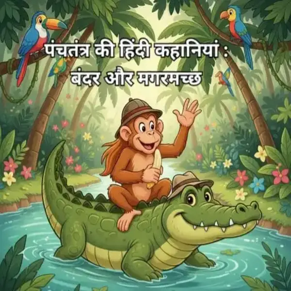 Bandar aur magarmach story in hindi